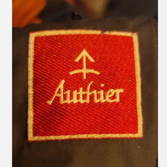 AUTHIER Italy Down Parka Puffer Ski Jacket Fur Trim Gray Green Women US 6 Small - Picture 8 of 12